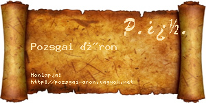 Pozsgai Áron névjegykártya