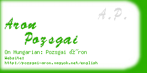 aron pozsgai business card